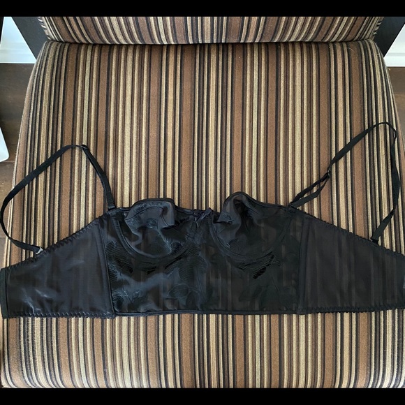 Fantasies Vintage Black Sheer Adjustable Bralette - Picture 3 of 5